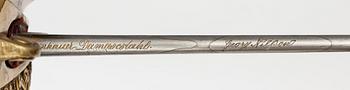 Sabel, svensk, m/1859 för infanteriofficer, med balja.