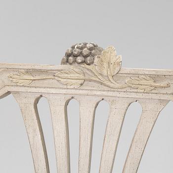 Matbord med 6 stolar, gustaviansk stil, K.A Roos,  Helsingborg, 1900-talets andra hälft.