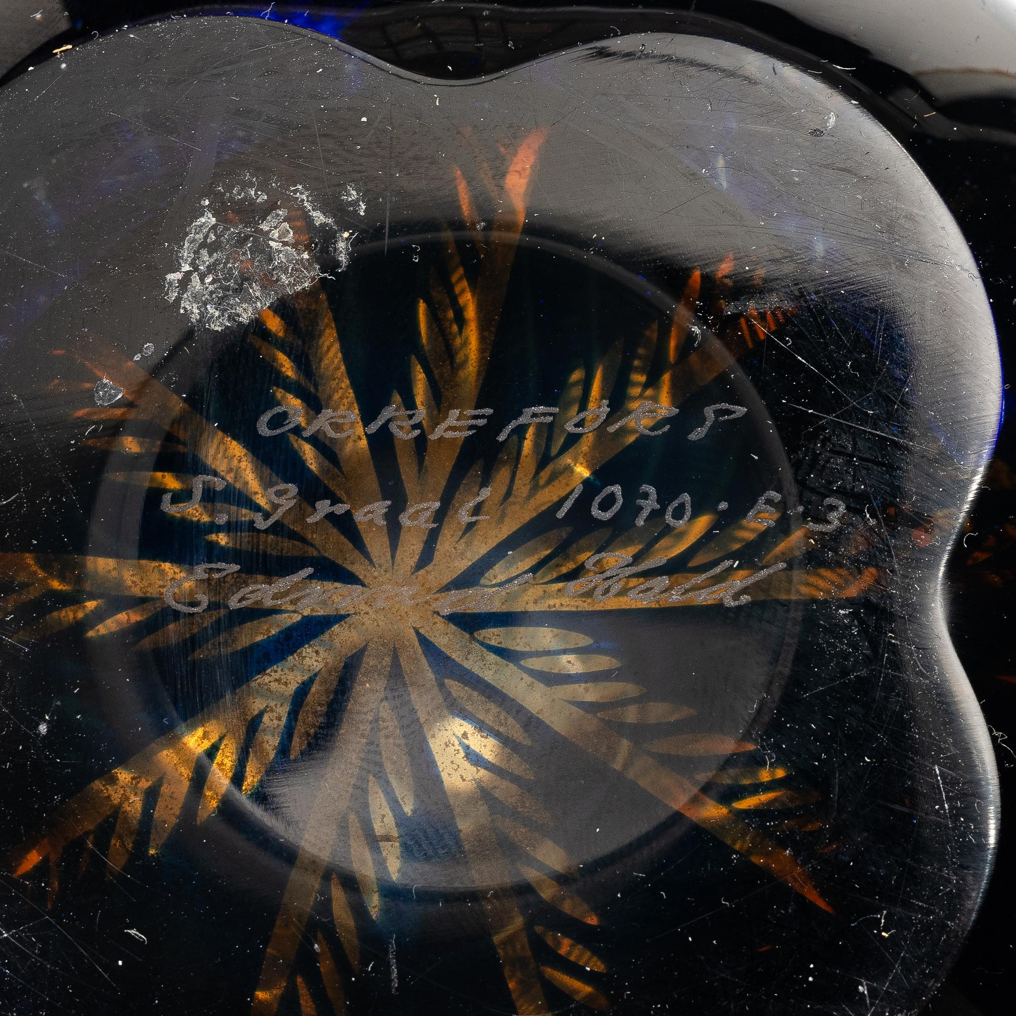 Edward Hald, vas, glas, slipgraal, Orrefors 1973.