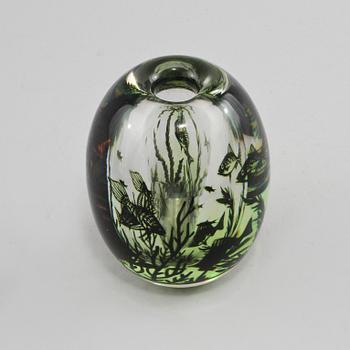 VAS, glas, "fiskgraal" Edward Hald, Orrefors, omkring 1900-talets mitt.