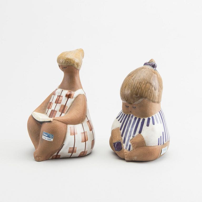 LISA LARSON, a set of two glazed stoneware figurines.