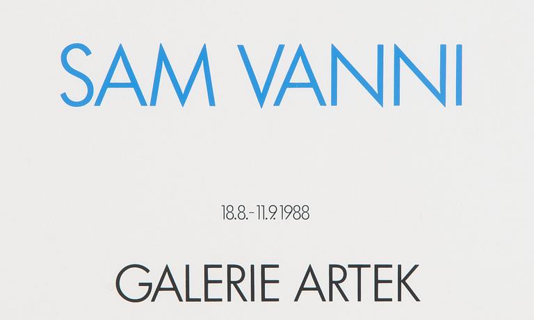 Sam Vanni, serigrafia, näyttelyjuliste, signeerattu Sam Vanni.