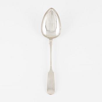 A Latvian Silver Serving Spoon, mark of JH Emke, Riga 1863.