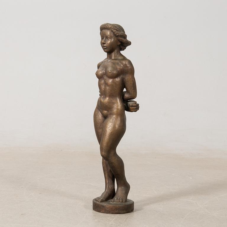 Jonas Fröding, sculpture, Standing model with apple.