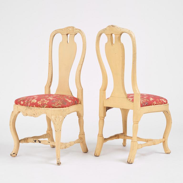 A set of five rococo chairs by P. Östeman (master in Stockholm 1748-76).