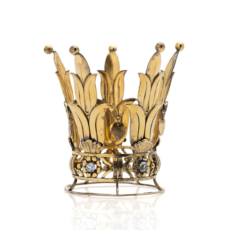 Brudkrona, förgylld silver, 1949.