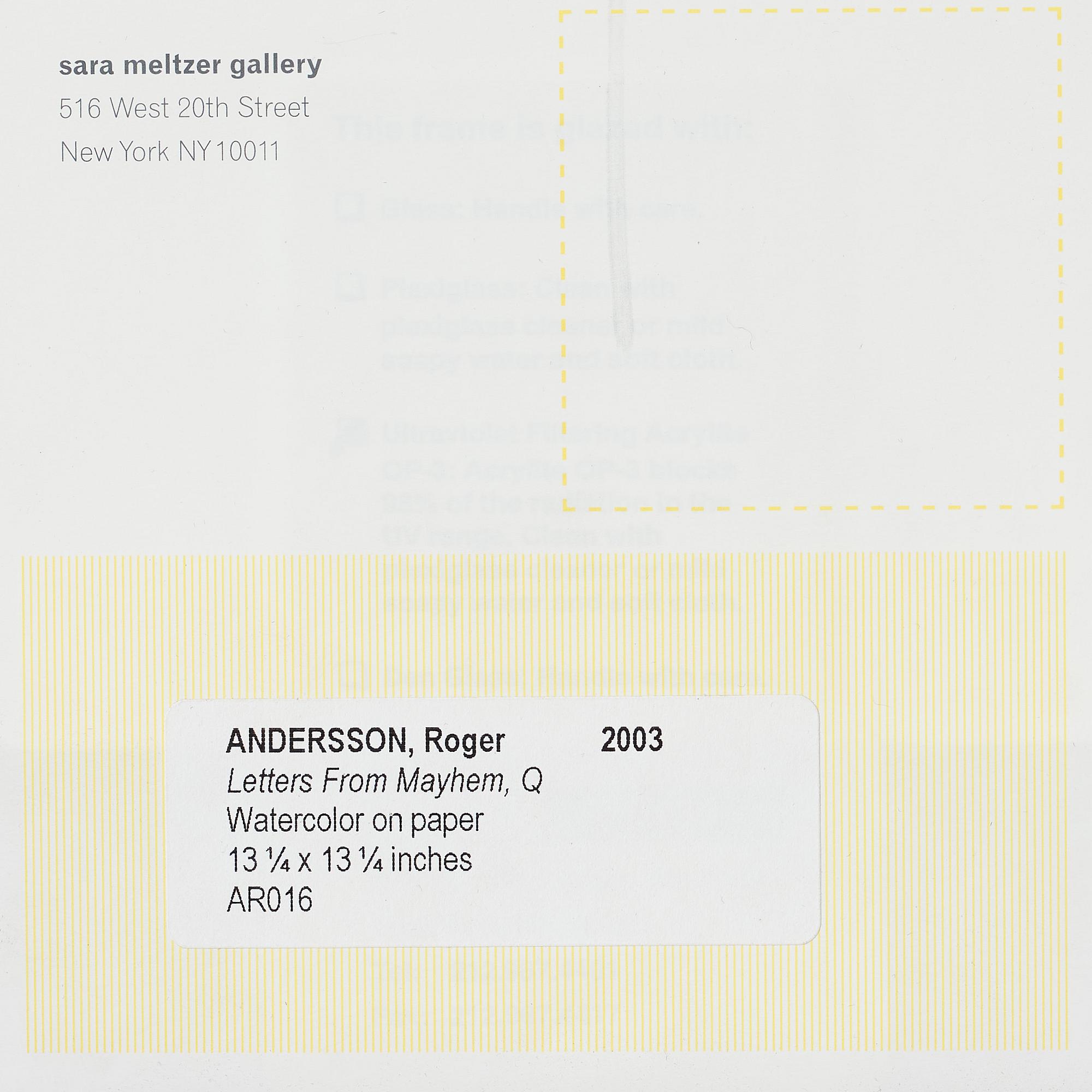 ROGER ANDERSSON, akvarell på papper, monogramsignerad RA.