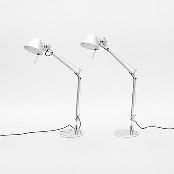 Michele De Lucchi & Giancarlo Fassina, skrivbordslampor, ett par, "Tolomeo", Artemide, Italien.