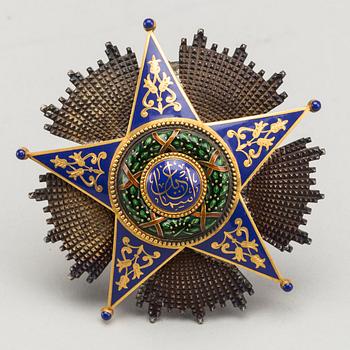The Order of Ismail (Nischan al-Ismail) 22k gold and silver, LATTES in Kairo, 1928-1929. Weight ca 81 g.