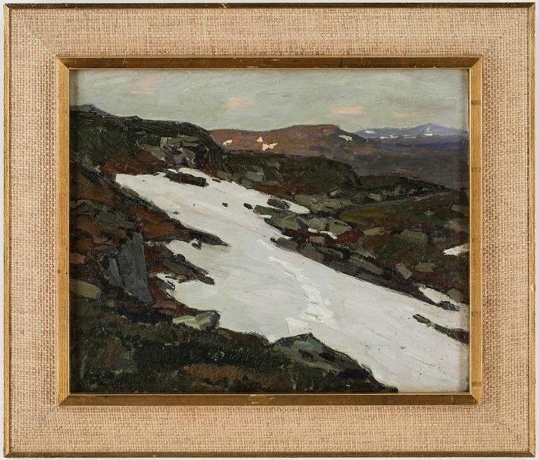 RAGNAR NYBERG, olja på pannå, signerad  o daterad 1912.