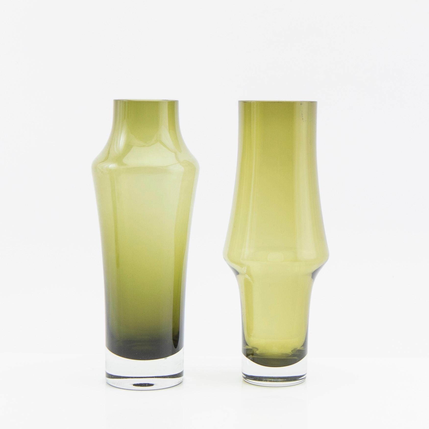 Tamara Aladin, Vases, 5 pcs, glass, Riihimäen Lasi, Finland, 1960s/70s.