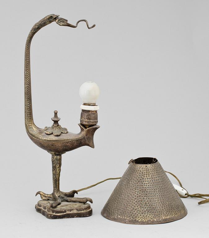 BORDSLAMPA, metall, 1900-tal.