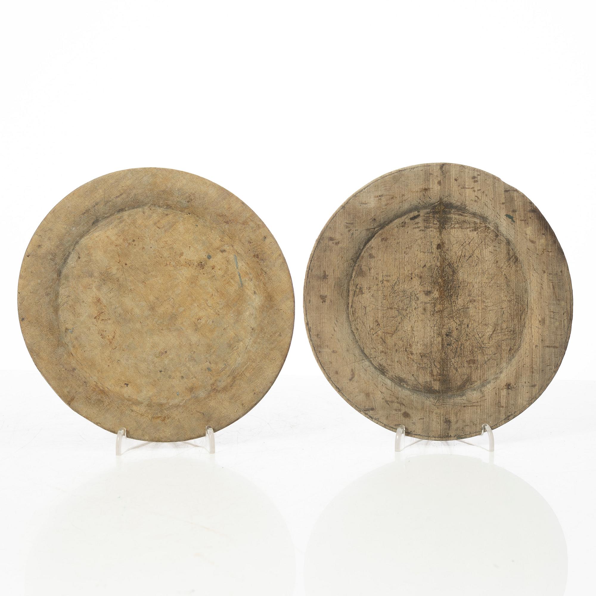Wooden discs, 7 pcs. Folk art, 19th century.