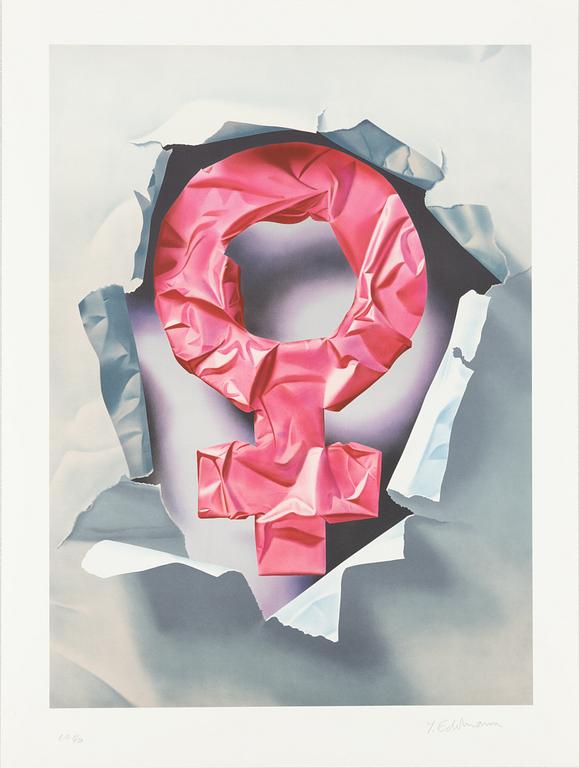 Yrjö Edelmann, "Female power wrapped in pink".