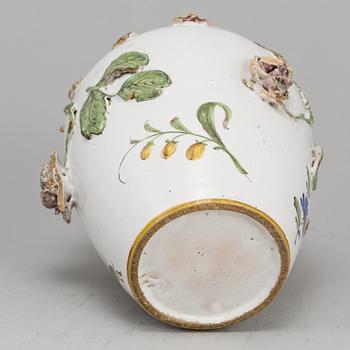 An 18th Century faiance jar,  Stralsund.