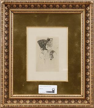 Felicien Rops · FELICIEN ROPS, etsning. Sign i tryck.