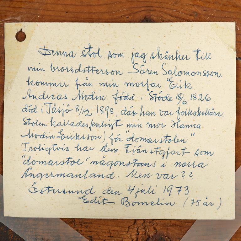 A Swedish baroque 'judge's' chair, circa 1700 / early 18th century.