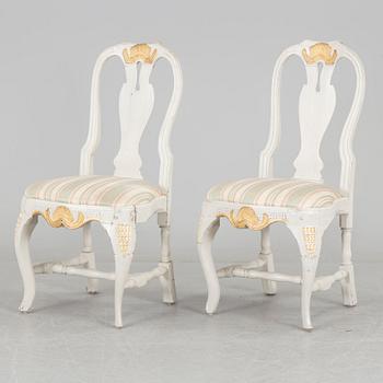 A pair of late 19th century rococo style chairs.