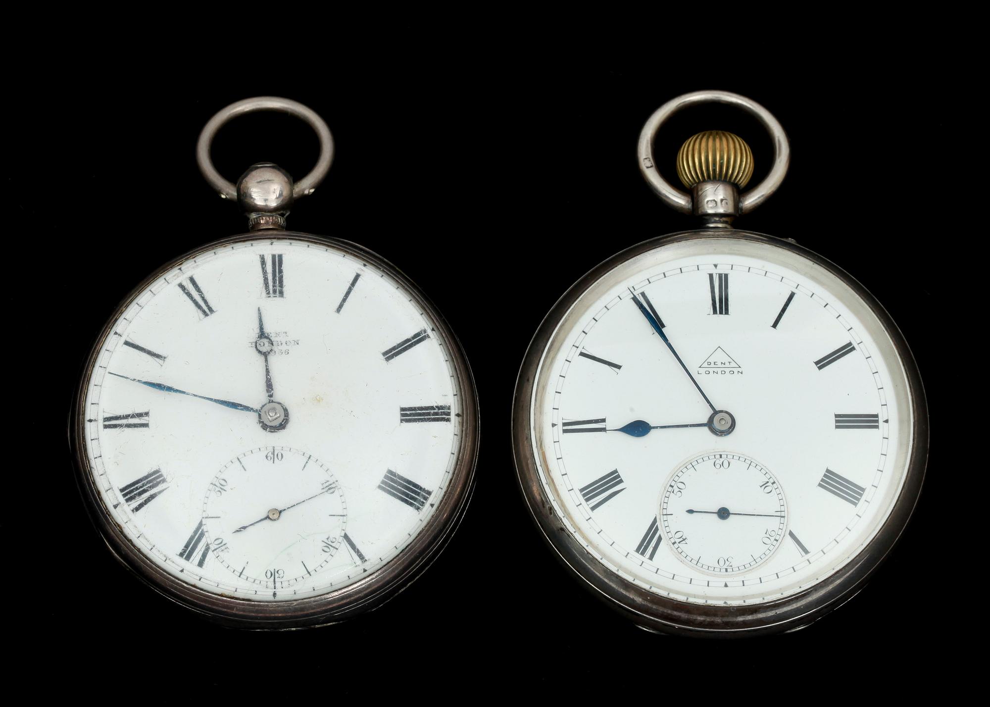 HERRFICKUR, 2 st, silver, England, omkring år 1900.