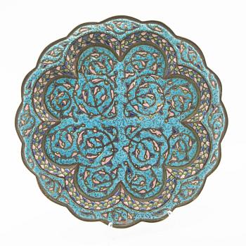 Tray / plate, Mina Persien, turn of the century 1900.