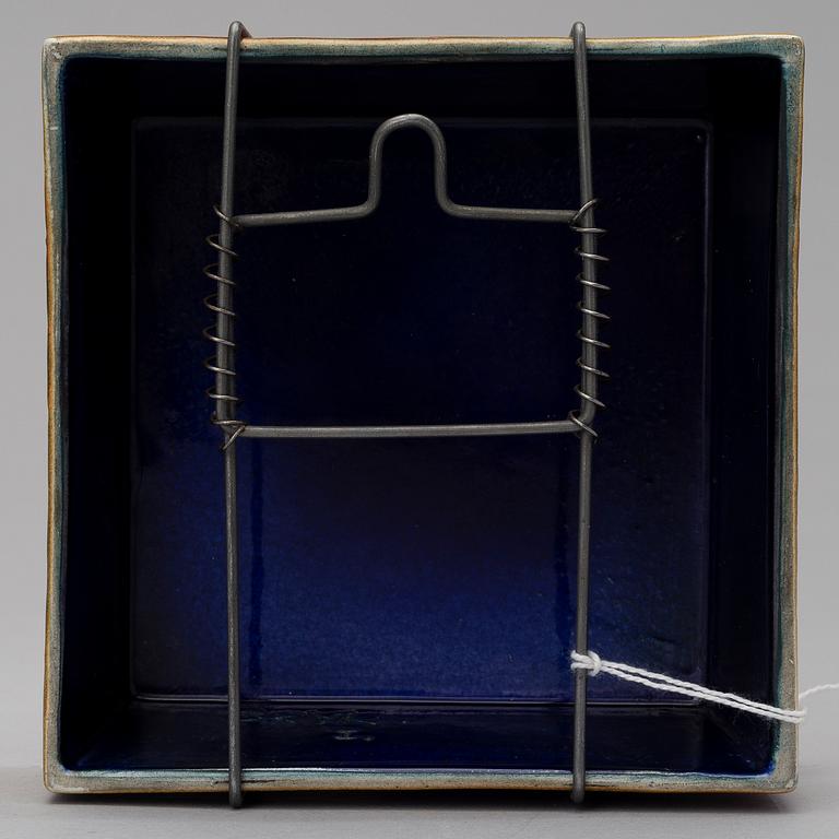 RUT BRYK, A CERAMIC RELIEF, BOX. Butterfly. Signed Bryk. Late 1950s.
