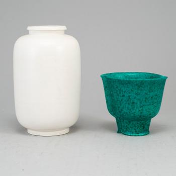 WILHELM KÅGE, two stoneware vases from Gustavsberg.