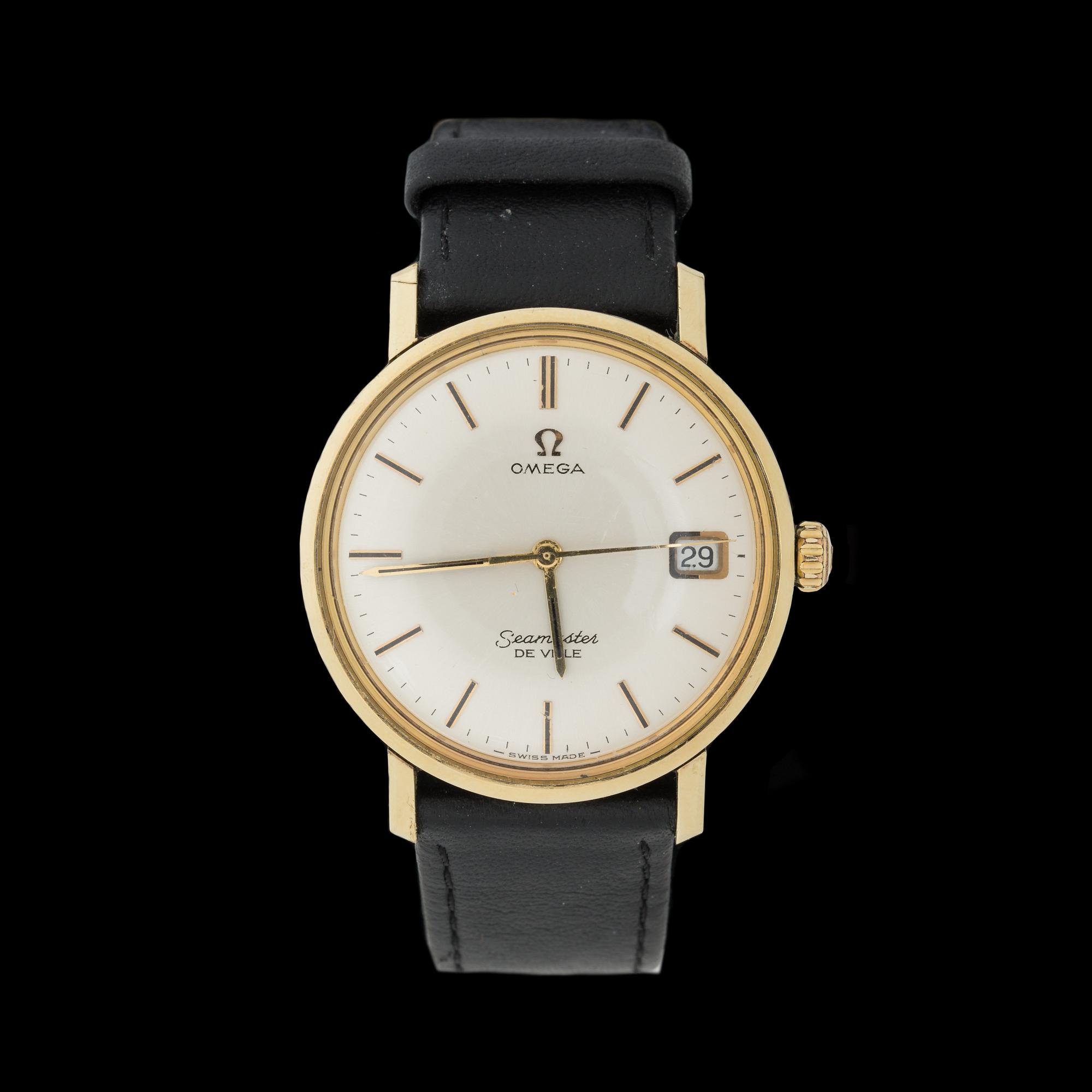 ARMBANDSUR, herr, guld på stål, "seamaster, De ville", Omega, 1900-talets andra hälft.