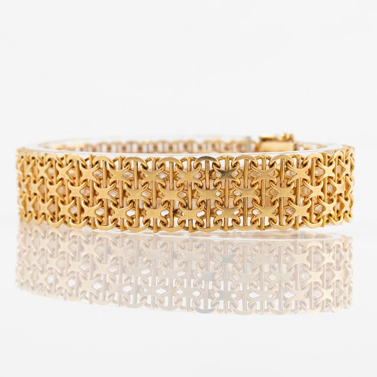 Armband, 18K guld, x-länk.