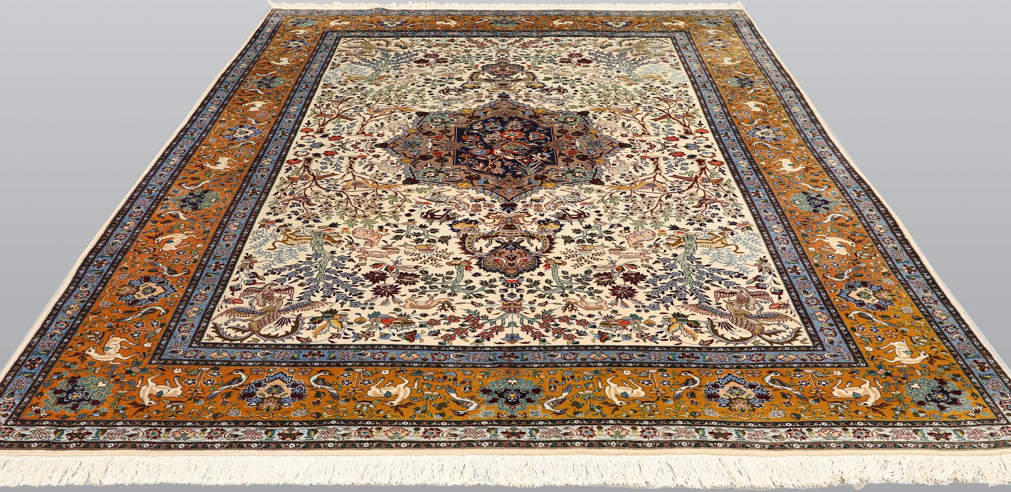 Matta, figural Täbris, ca 290 x 208 cm.