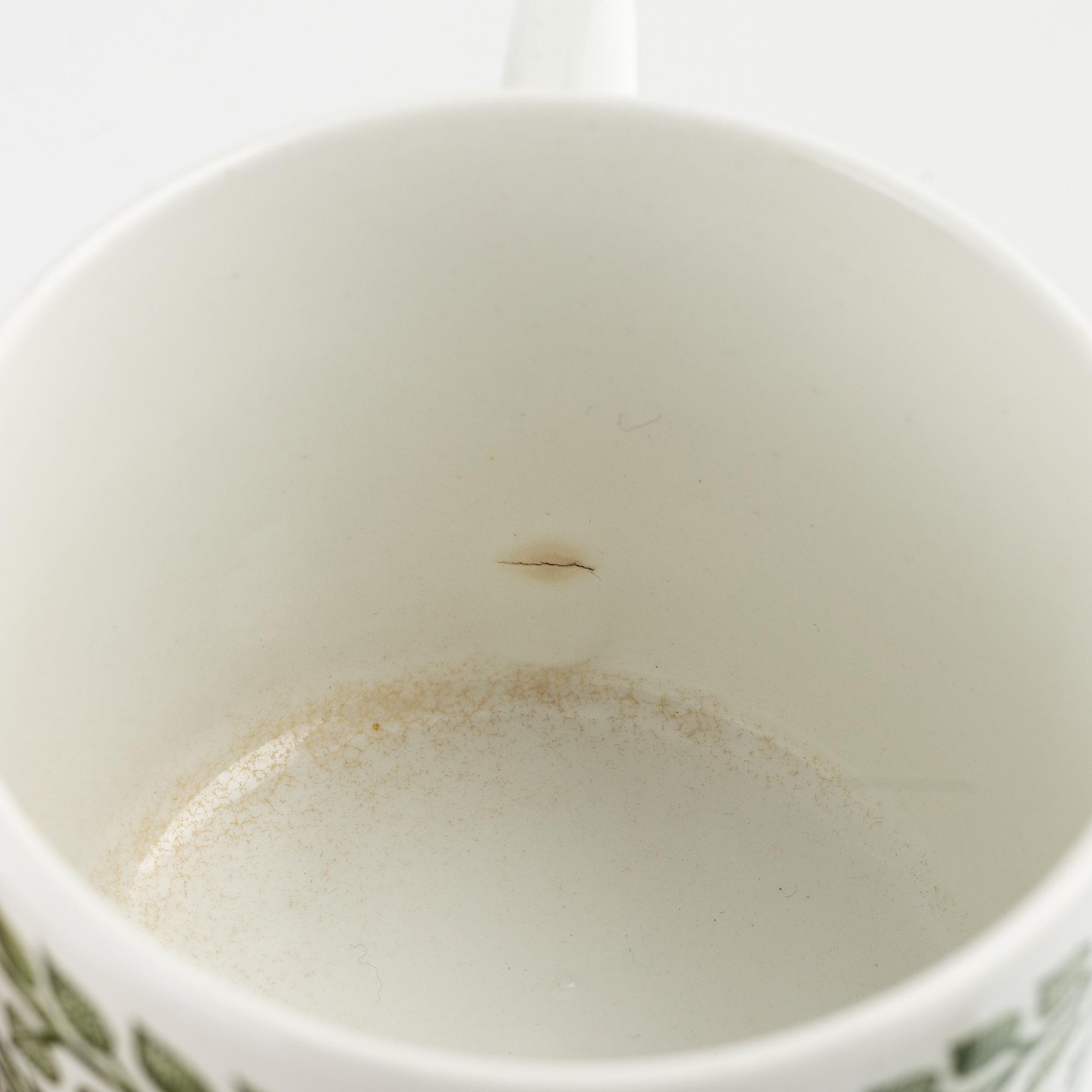 Kaffekoppar med fat, 5 st, "Mia", Rörstrand, 1900-talets andra hälft.