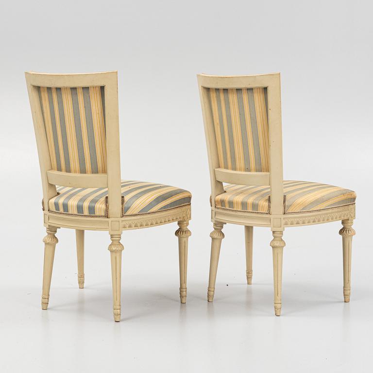 A set of eight Gustavian style chairs, mid 20th Century.