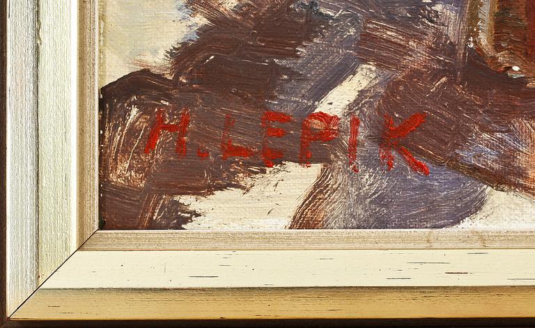 HUGO LEPIK, olja på duk, sign.