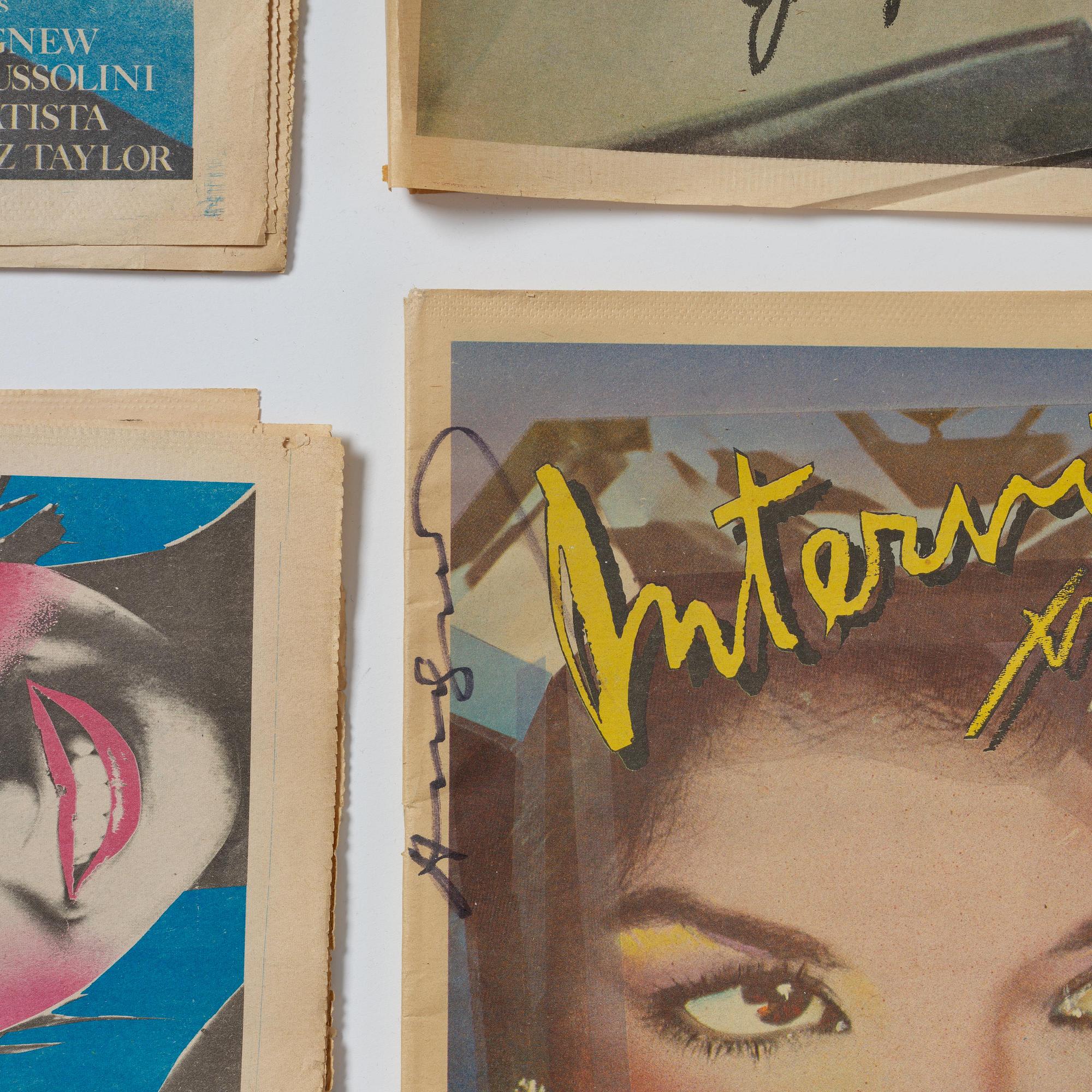 Andy Warhol, Samling av Warhol-relaterade tidningar, böcker och vinylskivor.