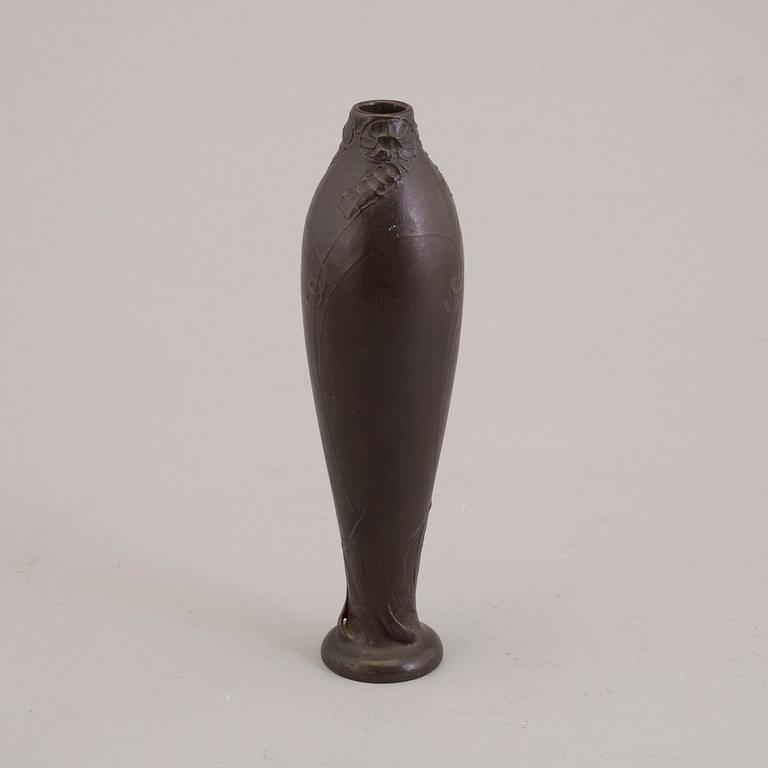 A signed early 20th century bronze vase by Hugo Elmqvist and G. Backlund.