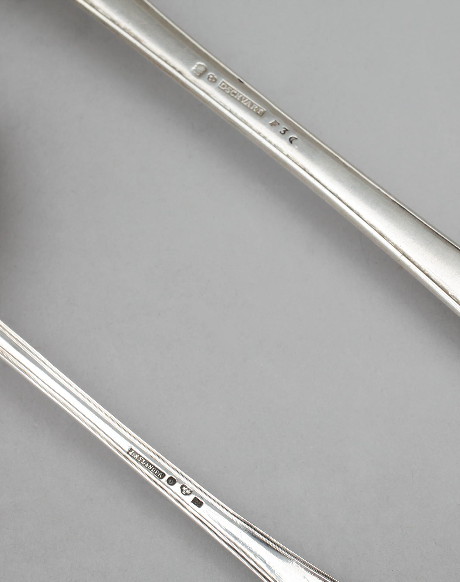 SOPPSLEV samt STRÖSKED, silver, bla Diedrich Schvart, Karlskrona 1812. Tot ca 260 gram.