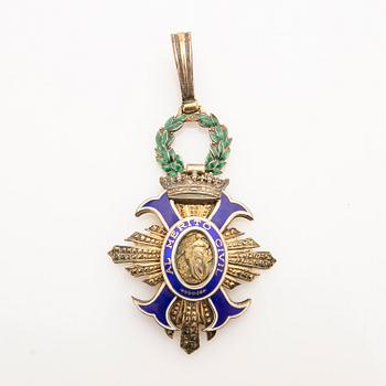 Two medals. The Royal Order of the Polar Star, Stockholm, and the Order of Civil Merit, Spain, 20th century.