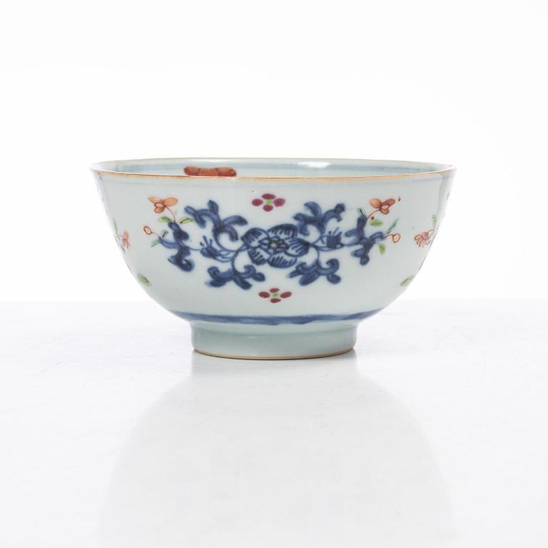 Parti Famille Rose-porslin, 5 delar, kina, Qianlong (1736-95).