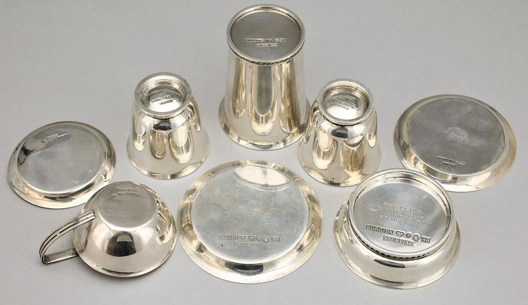 PARTI SILVER, Atelje Borgila, Stockholm, 1900-tal. Totalvikt 443 g.