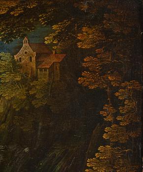 Tobias Verhaecht, Wide landscape with Herse and her maidservants discovered by Mercury on the way to the Temple of Minerva.
