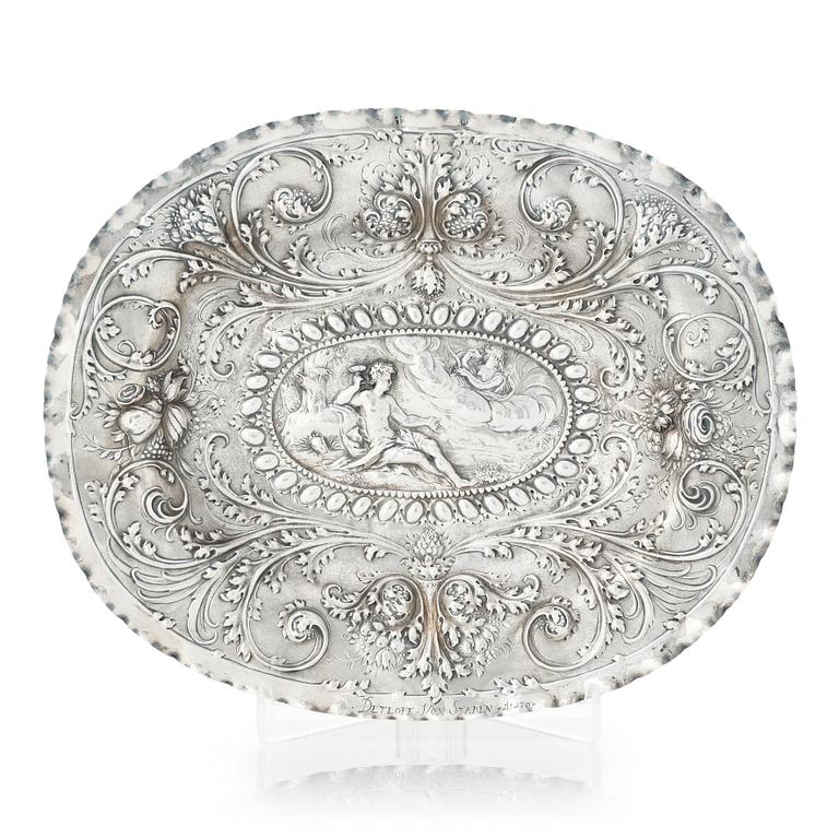 Christoffer I. Mansfeld, presenterfat, silver, Reval (verksam 1682-1710).