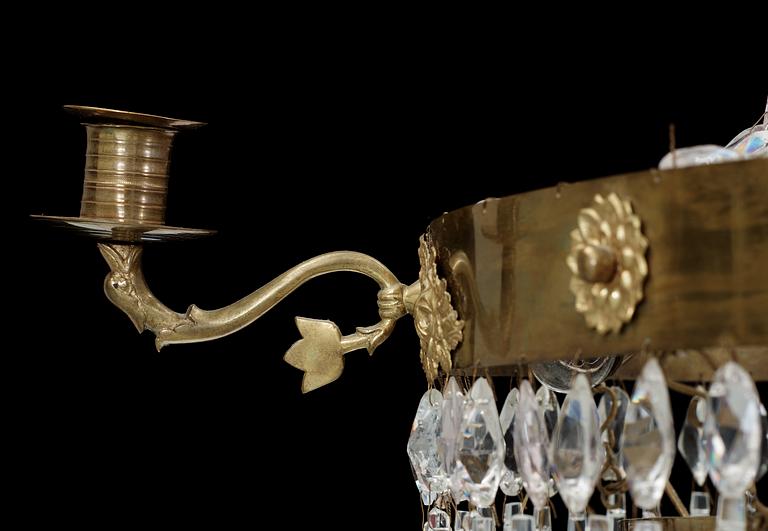 A Swedish Empire seven-light chandelier.