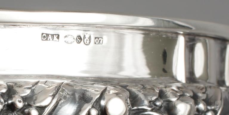 SKÅL, silver och glas, Göteborg, 1916, vikt exklusive glas 260 gram.