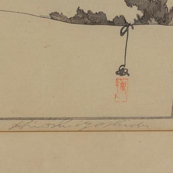 YOSHIDA HIROSHI (1876-1950), efter, färgträsnitt. Japan, 1900-tal.