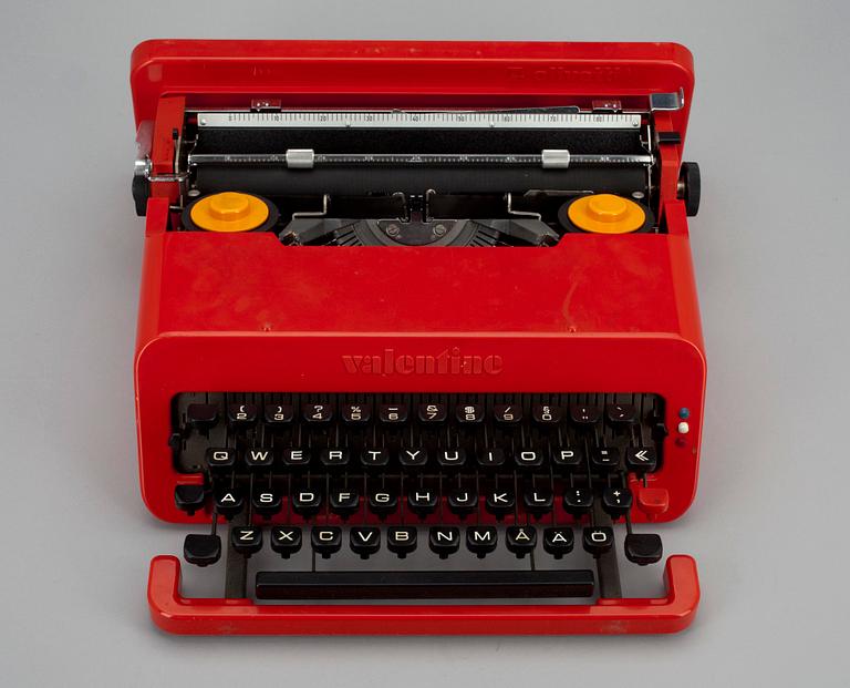 SKRIVMASKIN, "Valentine", Perry King samt Ettore Scottsass, Olivetti.