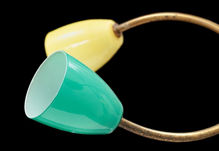 TAKLAMPA, mässing, 1950-tal. H 35.