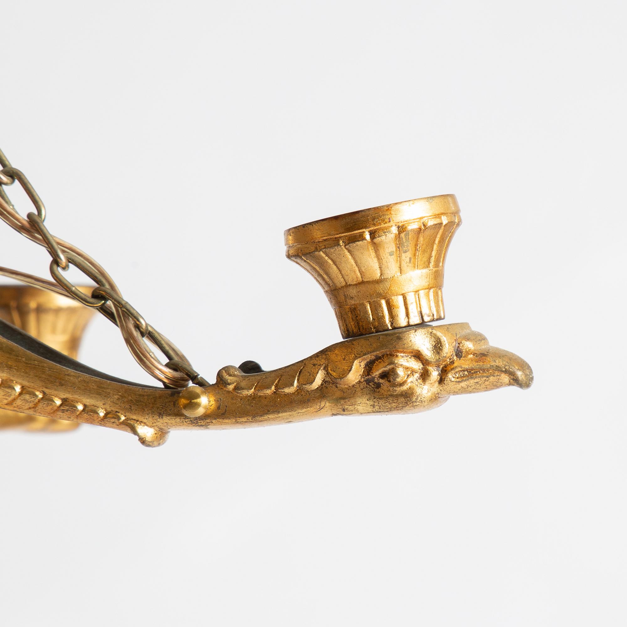 An Empire style chandelier, early 20th century.