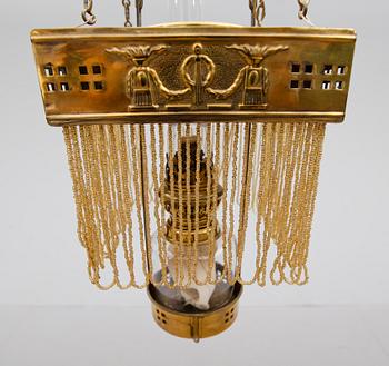 HÄNGFOTOGENLAMPA, tidigt 1900-tal, höjd ca 72 cm.