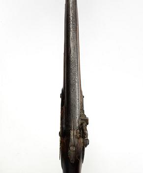 Percussion gun, converted from flintlock, Sweden, 18th century.