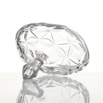 Skål med lock och fat, glas. Anglo-irisk, 1800.