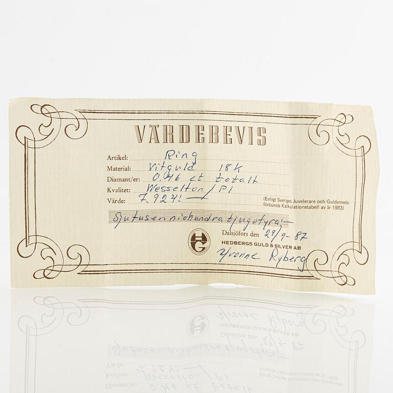 Ring 18K gold set with round brilliant and eight-cut diamonds.